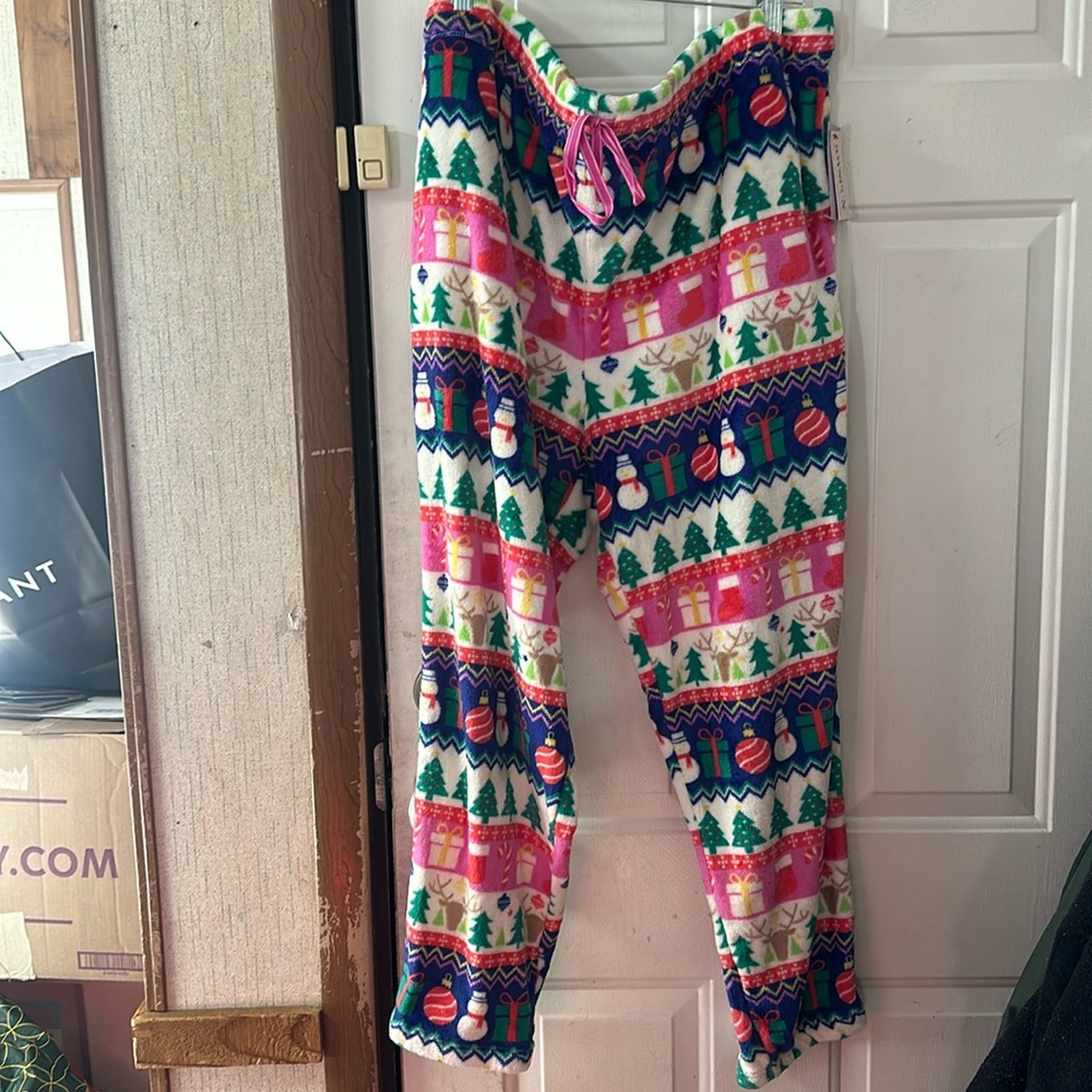 JOYSPUN FLEECE PJ PANTS: CHRISTMAS PRINT: NEW WITH TAGS: SIZE 3X